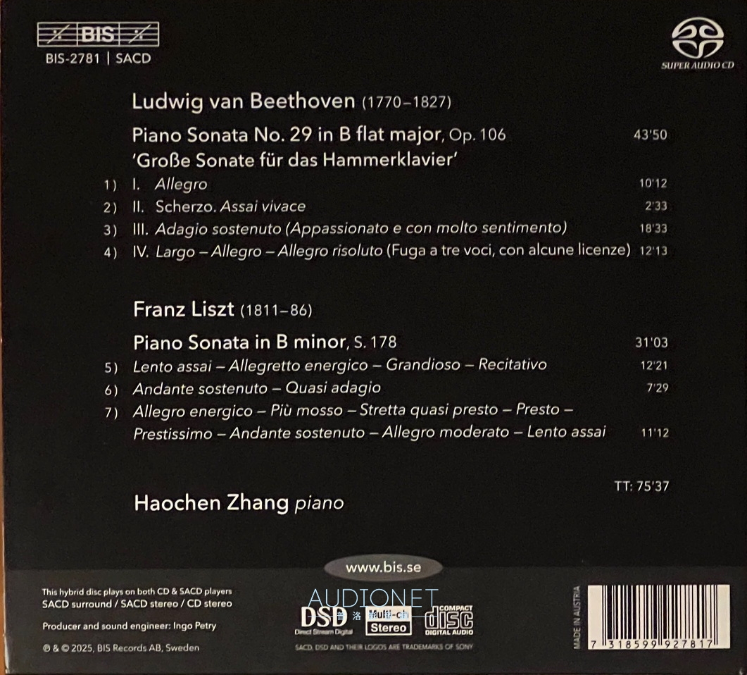 張昊辰同時挑戰Hammerklavier與李斯特B小調鋼琴奏鳴曲，非常精彩